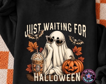 Just Waiting For Halloween png, Summerween Ghost png, Spooly Summer Halloween png, Trendy Halloween Shirt, Funny Halloween Ghost png, Fall