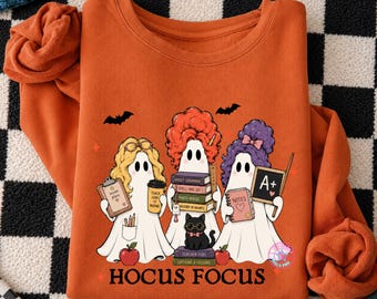 Koszulka Hocus Focus, Straszni czytelnicy png, Klub książki Witchy png, Modny miłośnik książek na Halloween png, Projekt Salem w stanie Massachusetts, Siostra Sanderson