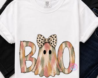 Coquette Boo Halloween Ghost png, Preppy Ghost Bow png, Cute Boo Ghost png, Spooky Boo Season png, Trendy Ghost Design, Fall Ghost Shirt