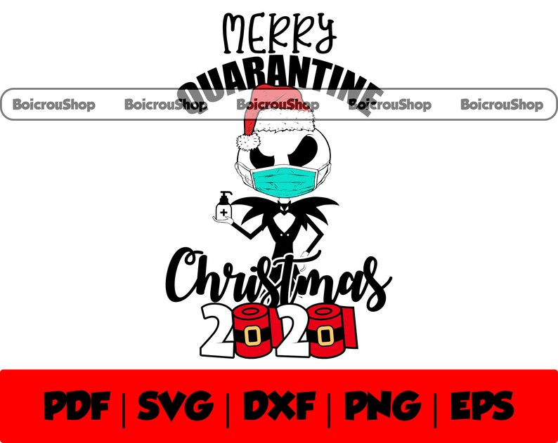 Download Merry Quarantine Christmas 2020 SVG Jack Skellington Face ...
