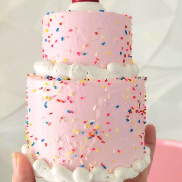 Small fake cake. Faux cake perfect for candy christmas or photo shoot prop . Pastel