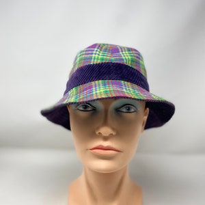 Original fancy unisex reversible Torpedo corduroy bucket hat, made in France and handmade, size 22.83 &#39;&#39;, Christmas gift, NEW and never worn