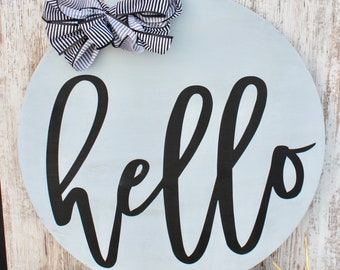 Front Door Sign Hello Door Hanger Housewarming Gift | Etsy