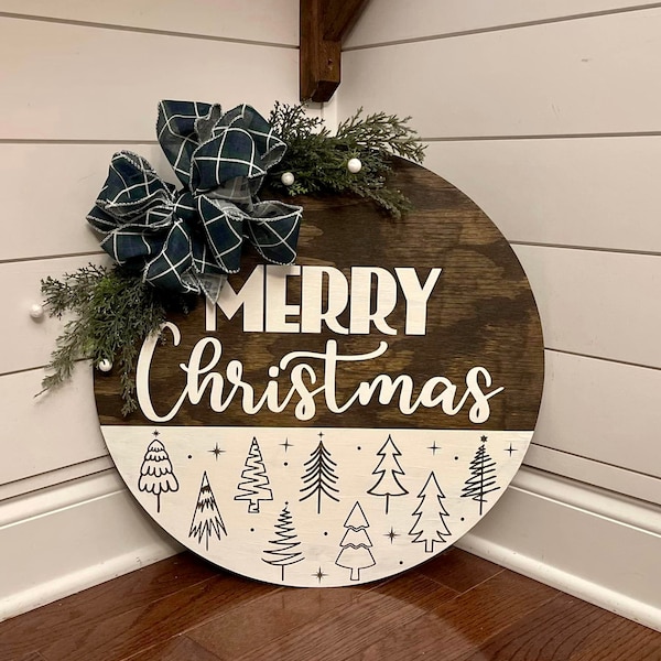 Front Door Sign | Merry Christmas | Door Hanger | Christmas Decor | Home Decor