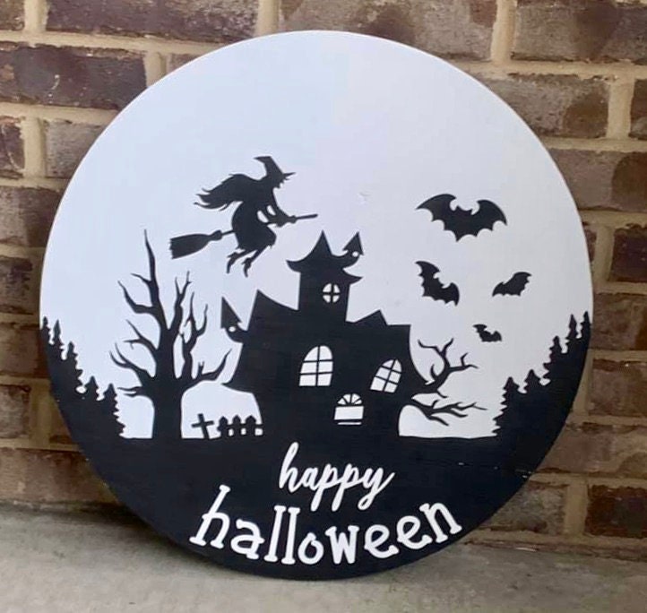 Front Door Sign Halloween Door Hanger Halloween Decor Etsy