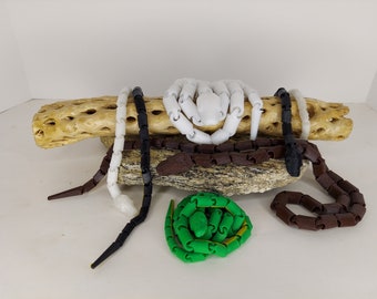 Articulated Snake, 3D Printed, Customizable Colors