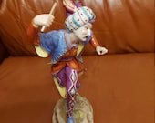 Porcelain Figurine Volkstedt Rudolstadt Dancer Morisk Dancer Fool with Turban