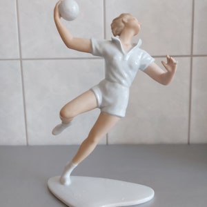 Wallendorf-~porcelain figure-~athlete-~volleyball player-~28 cm-~