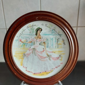 Limoges wall plate-Scarlet en Crinoline -Ganeau 1976+Vanhygan&Smythe frame