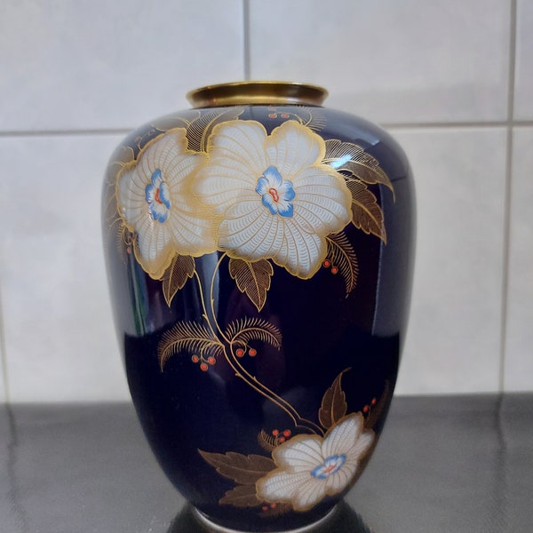 Weimar Porzellan Vase-~Svea-~Kobalt blau-~ca.21,5-~