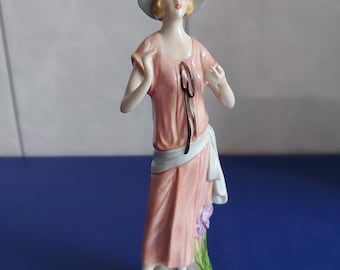 Unterweissbach Porcelain Figure Lady, Woman - Art Deco - The 1920s-Iris-