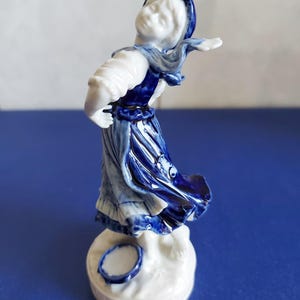 Volkstedt Porcelain Factory-~ Porcelain figure-~ Dancer girl with blue scarf