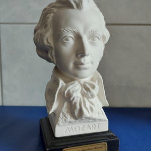 Goebel Porcelain figurine bust-Mozart-biscuit porcelain-sign Bochmann-