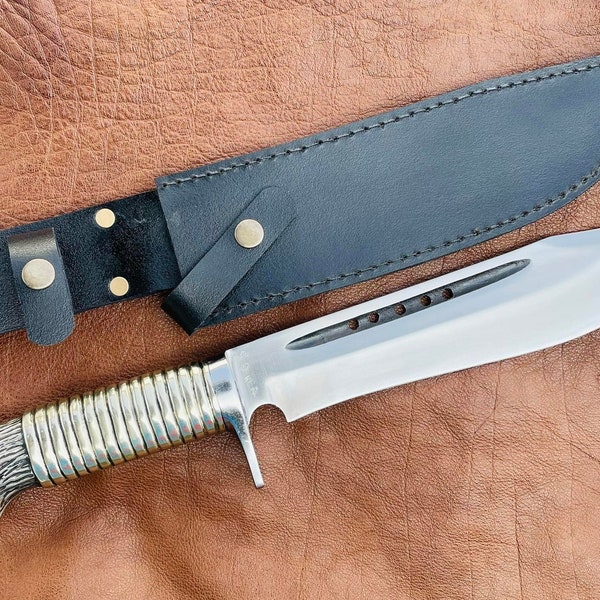 EGKH-10 Inches Custom Handmade Mini Hunting Knife-Camping Bowie -Metal Handle-Sharpen ready to use-Tempered Leaf spring of Truck-Function