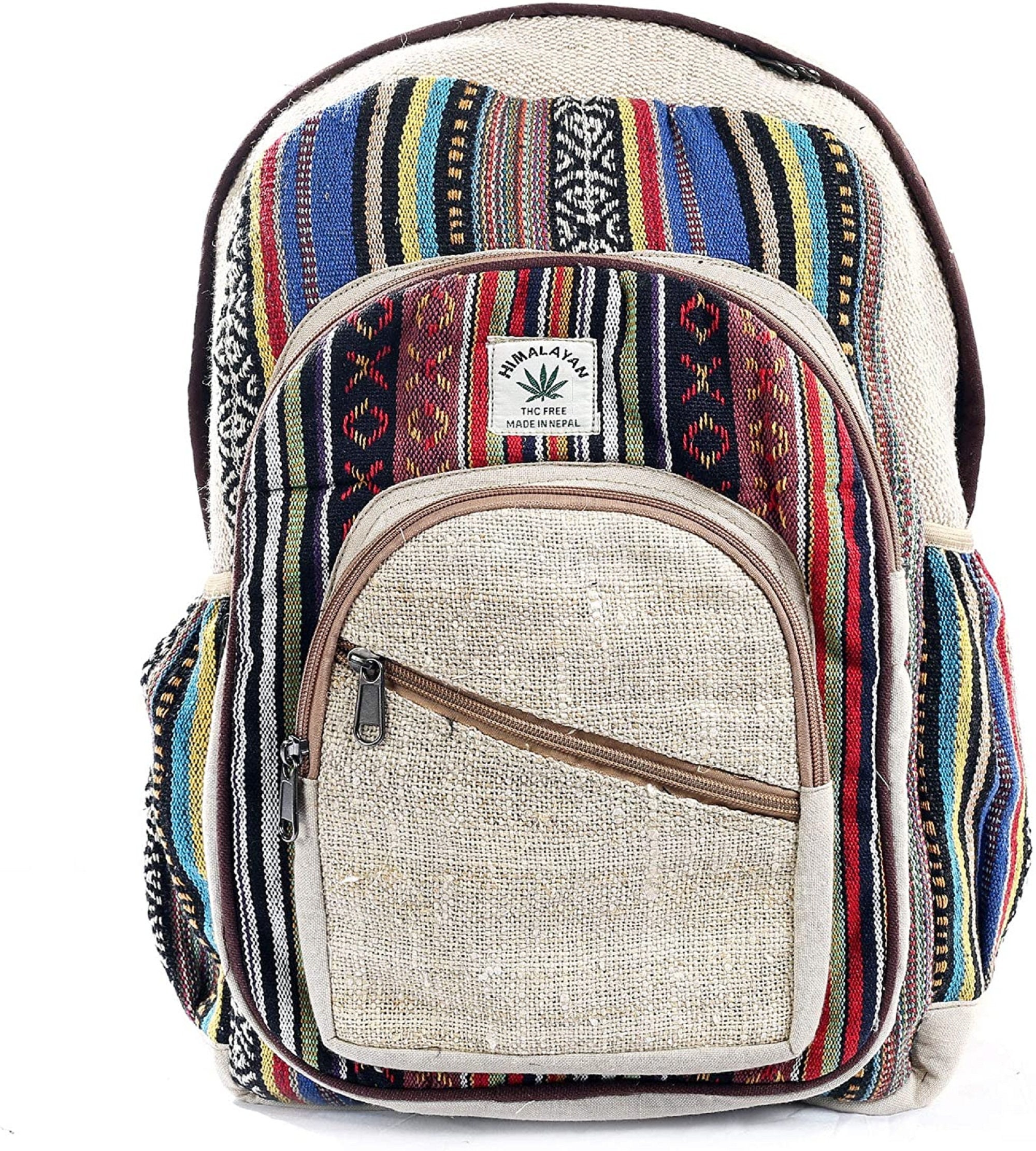 All Natural Pure Himalayan Hemp Multi Pocket Backpack With Laptop