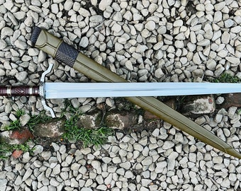 EGKH-29" Medieval Warrior Crusader Viking Sword with Scabbard-Handcrafted Long Swords-5160 High Carbon Steel Blade-40" Overall Length