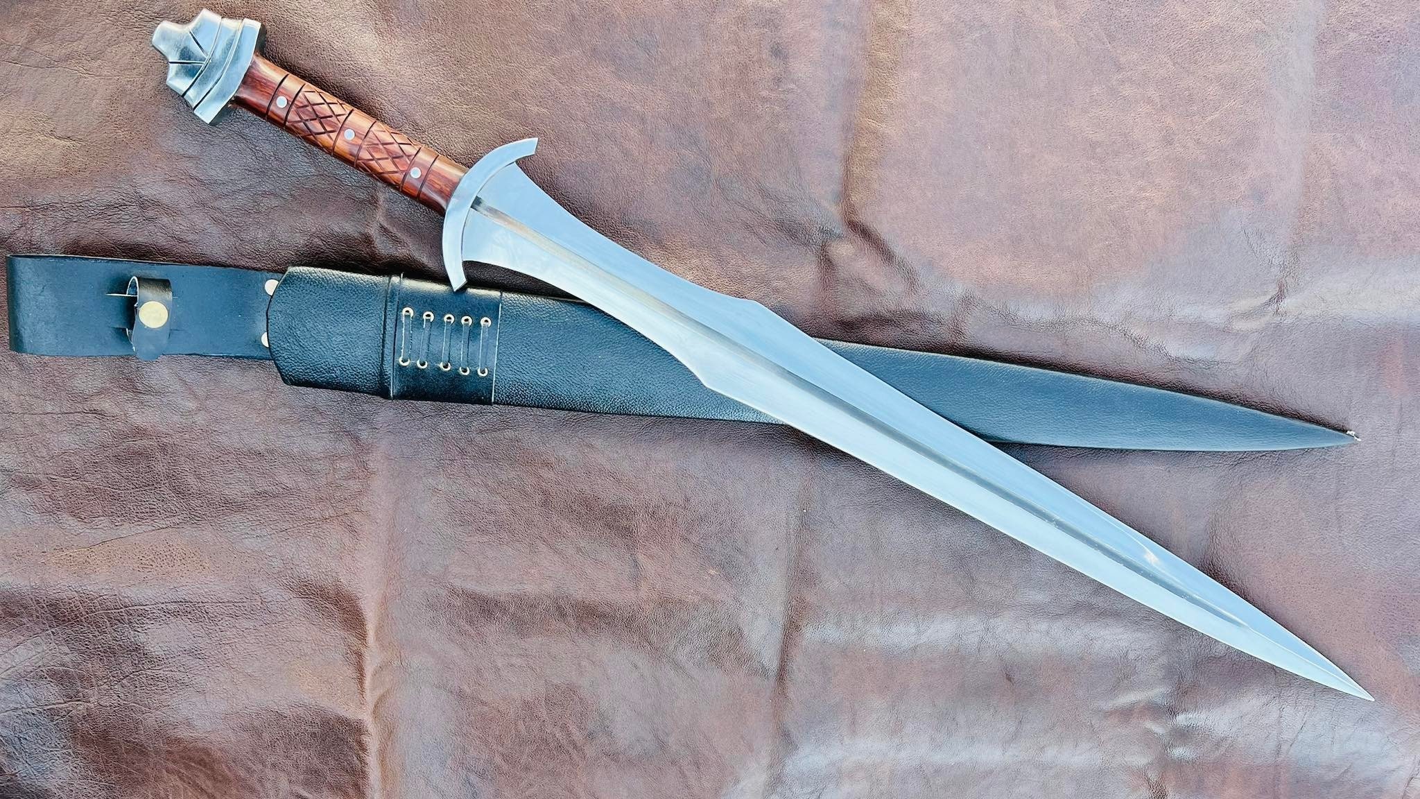 27 inches Blade Greek Achilles Sword, Tempered Leaf spring of