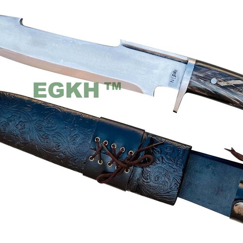 EGKH-13 Gut Hook shops Heavy-Duty Fixed Blade Knife,Outdoor Hunting Bowie, Full Tang Hand Forged Knife - Handmade In Nepal