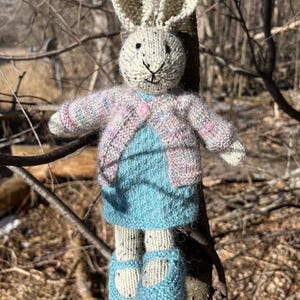 Hand Knit and Stuffed bunny rabbit &quot;Bonnie&quot;