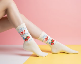 Strawberry Socks |Cute Socks | Strawberry Theme | Woman Socks | Pink Socks |Colorful Socks | Chic Style | Girl Socks | ByMoony