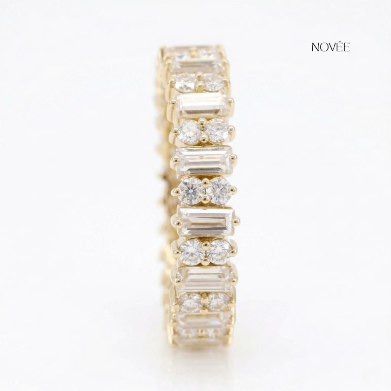 Baguette and Round Diamond Eternity Band • Lab Grown Wedding Ring ...