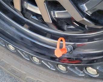 Leashed Tire Valve Cap Push On Pull Off