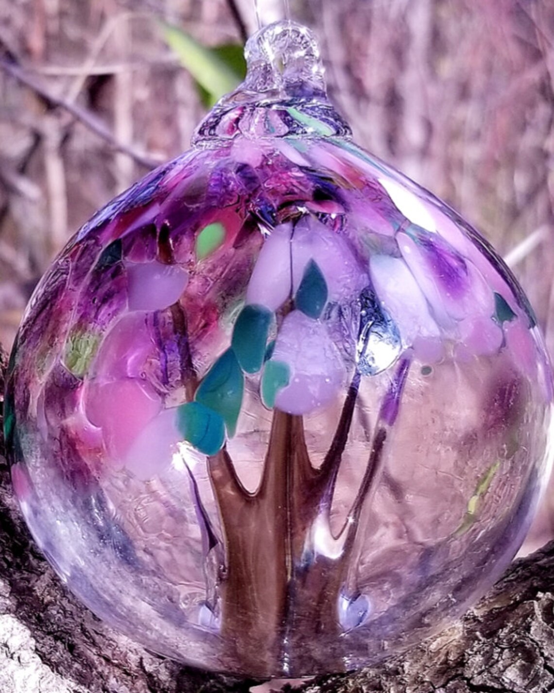 Handblown Glass Spring Blossoms Tree Ornament Etsy