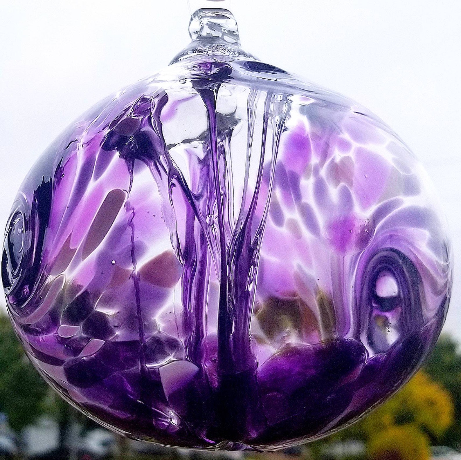 Handblown Purple Glass Ornament of Spirituality Etsy