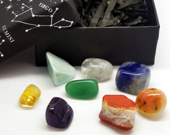 Chakra Crystal Gemstone Set: Mini Healing Crystals, Meditation Stones