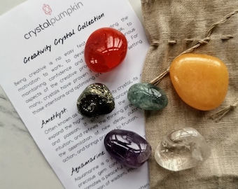 Creativity Crystal Collection; Crystal set for artists and creative people. Gemstones for creativity and motivation. Boost creative thinking