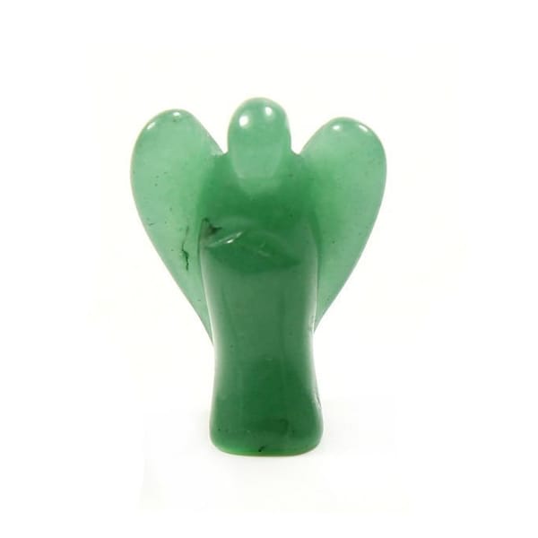 Aventurine Pocket Angel - Crystal Gemstone Guardian Angel. High quality hand carved reiki pocket angel. Aventurine for wealth and calm