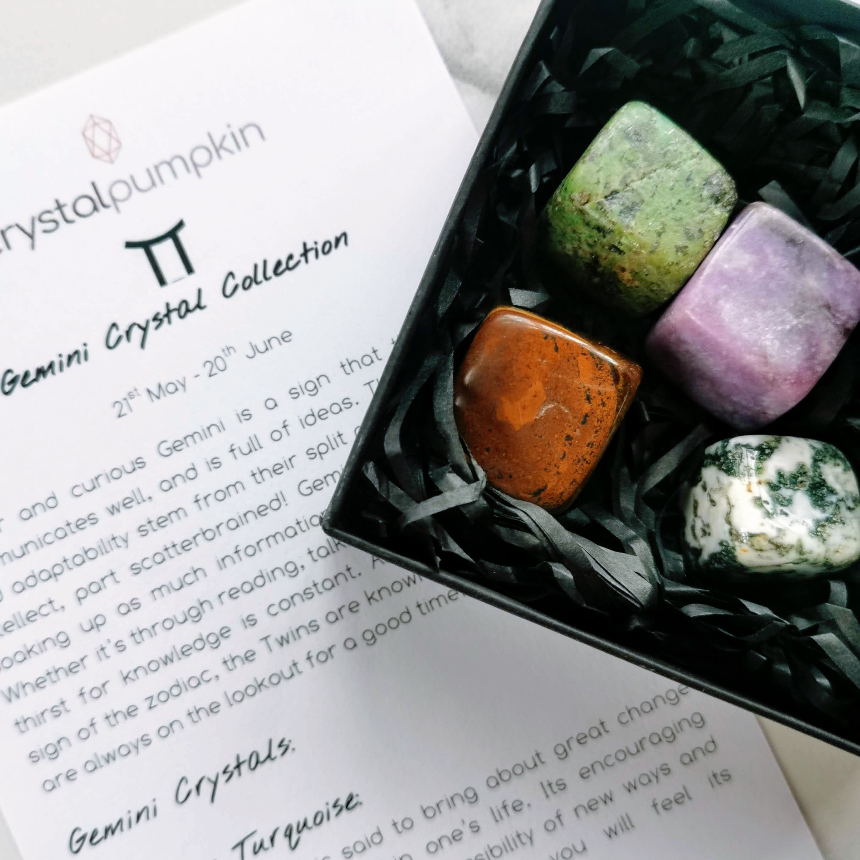 Gemini Crystal Set Zodiac Star Sign - Gemstone Set for Geminis ...