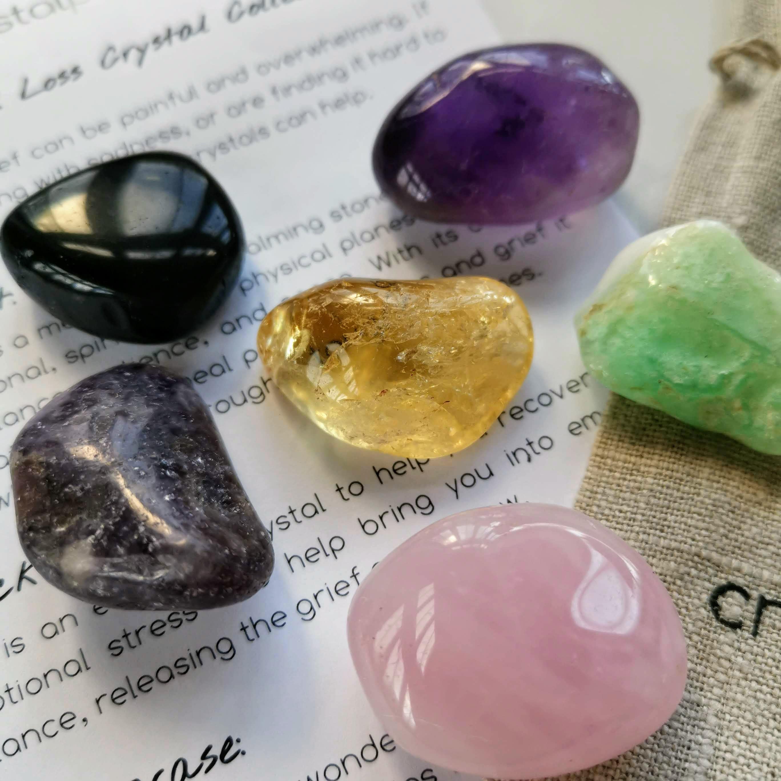 Grief and Loss Crystal Collection, Crystals for bereavement, Crystals for loss, crystals for