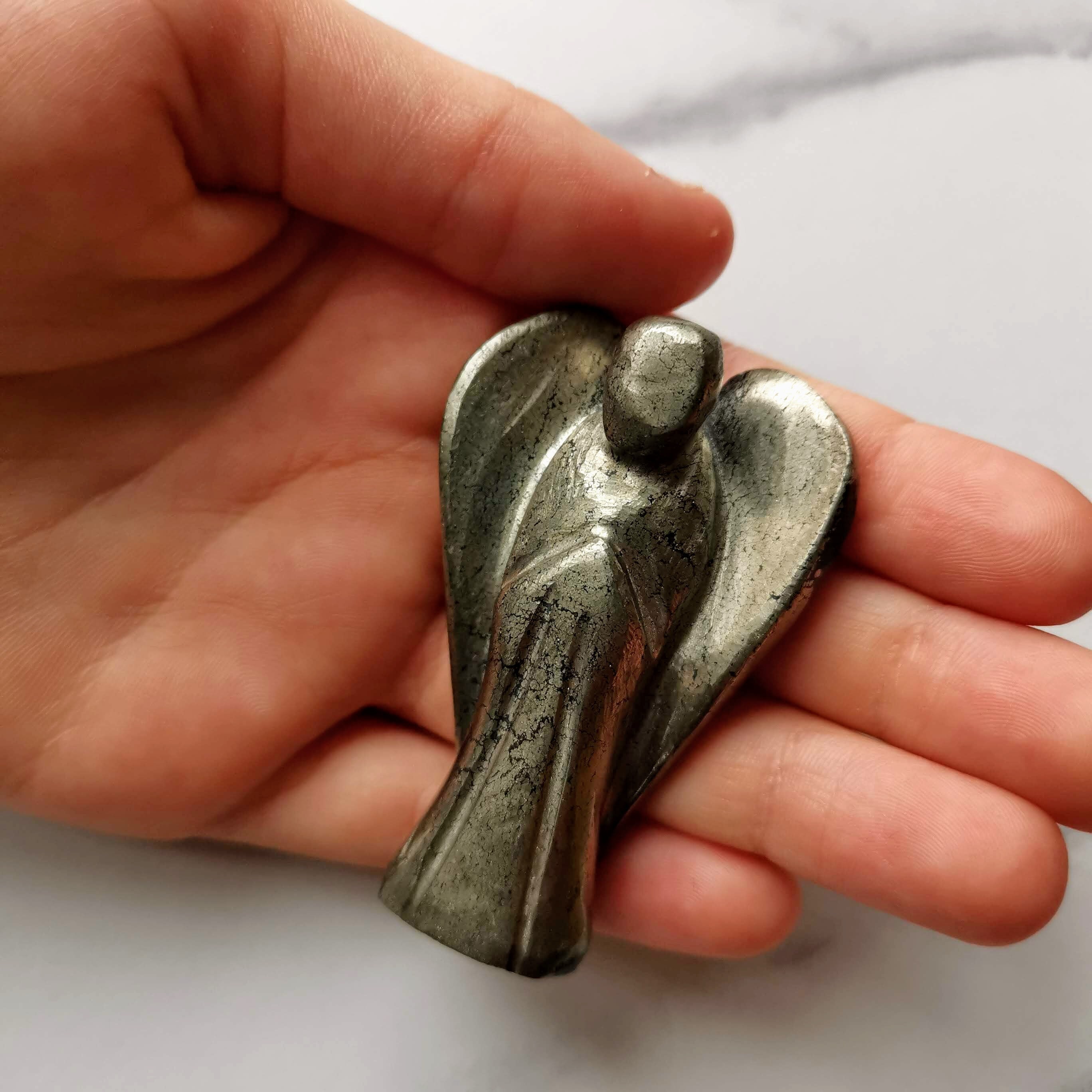 Pyrite Pocket Angel Crystal Gemstone Guardian Angel. High quality