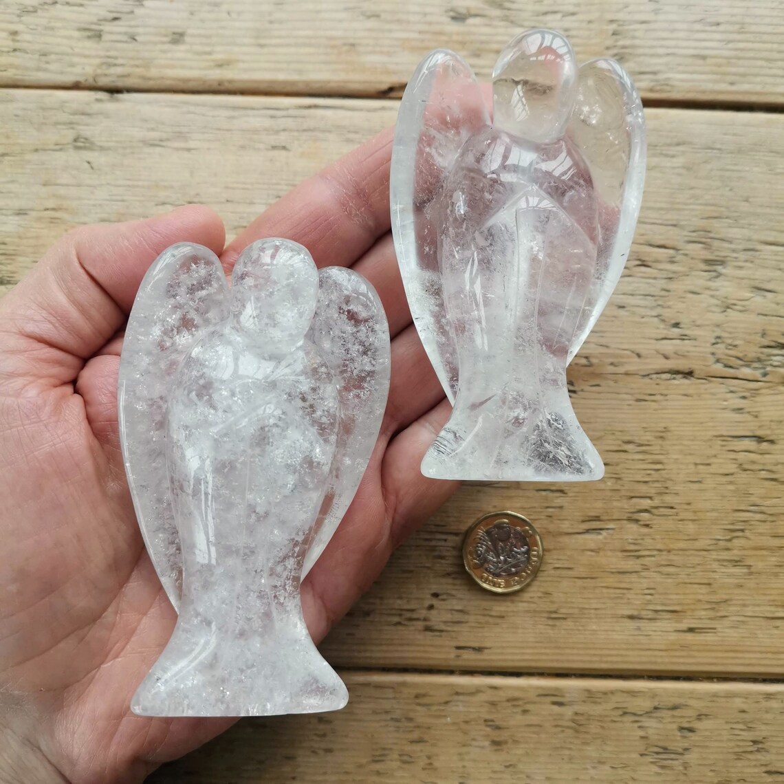 Clear Quartz Angel XL 4 Inch. Crystal Gemstone Guardian Angel. Etsy