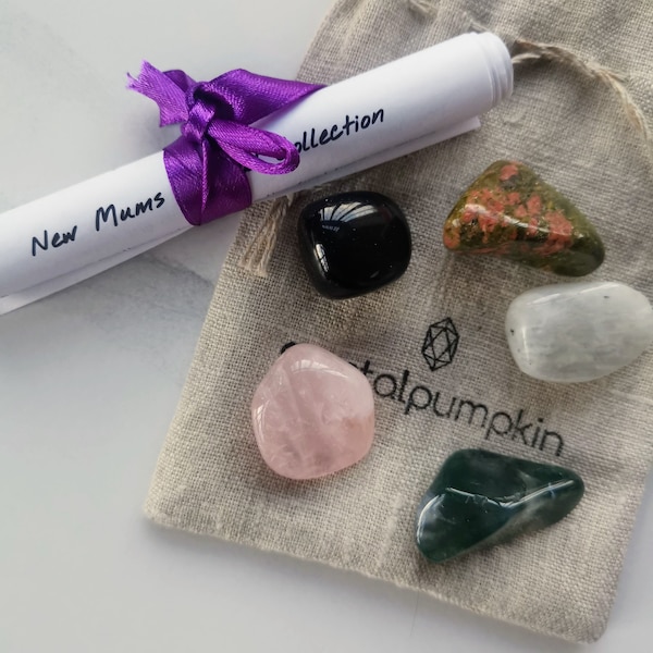 Neue Mums Crystal Kollektion; Kristalle für Neue Mütter.  Kristalle für neue Mama, Edelsteine zur beruhigenden Entspannung & Bindung mit Baby Geschenk Mama