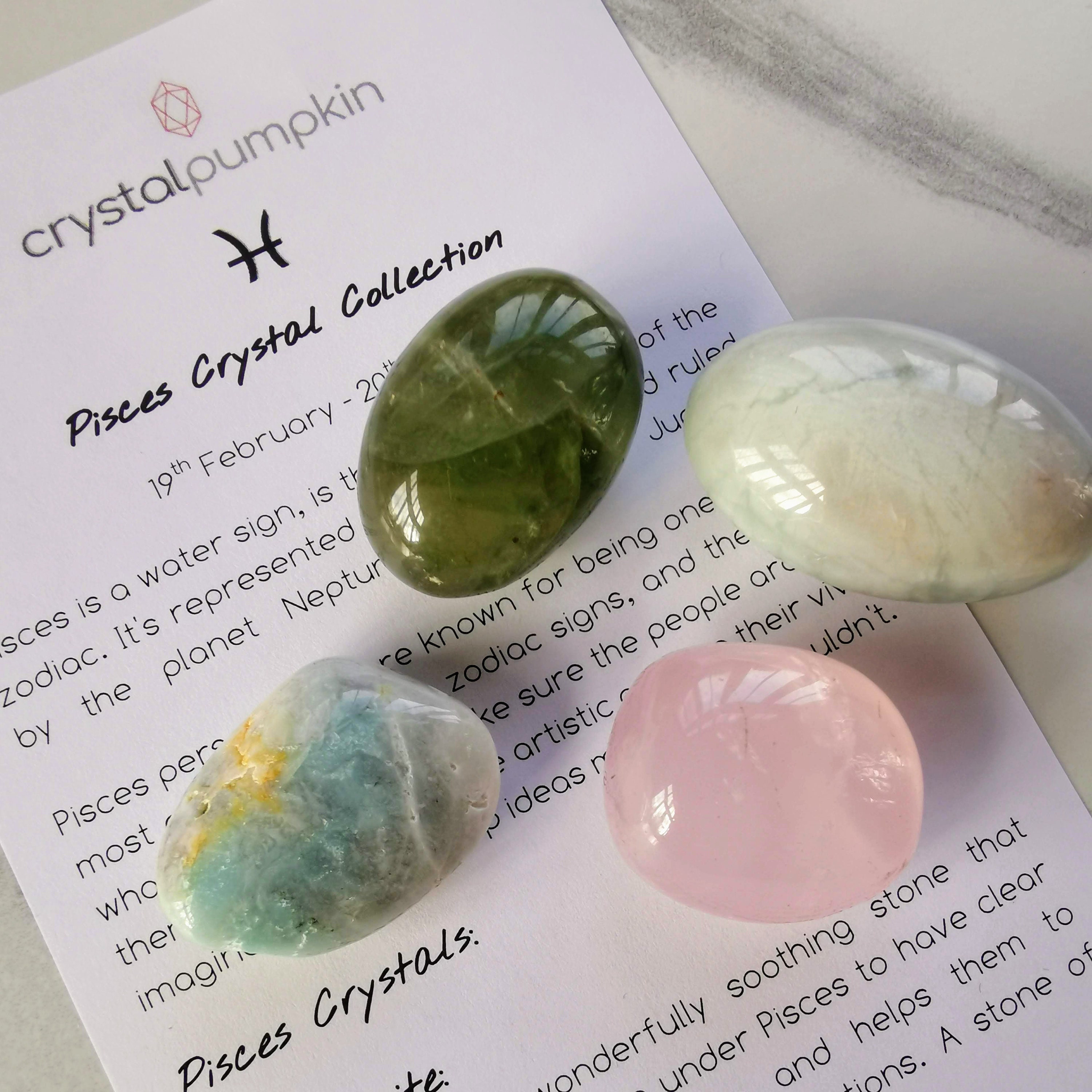 Pisces Crystal Set Zodiac Star Sign - Gemstone Set for Pisceans- Pisces ...