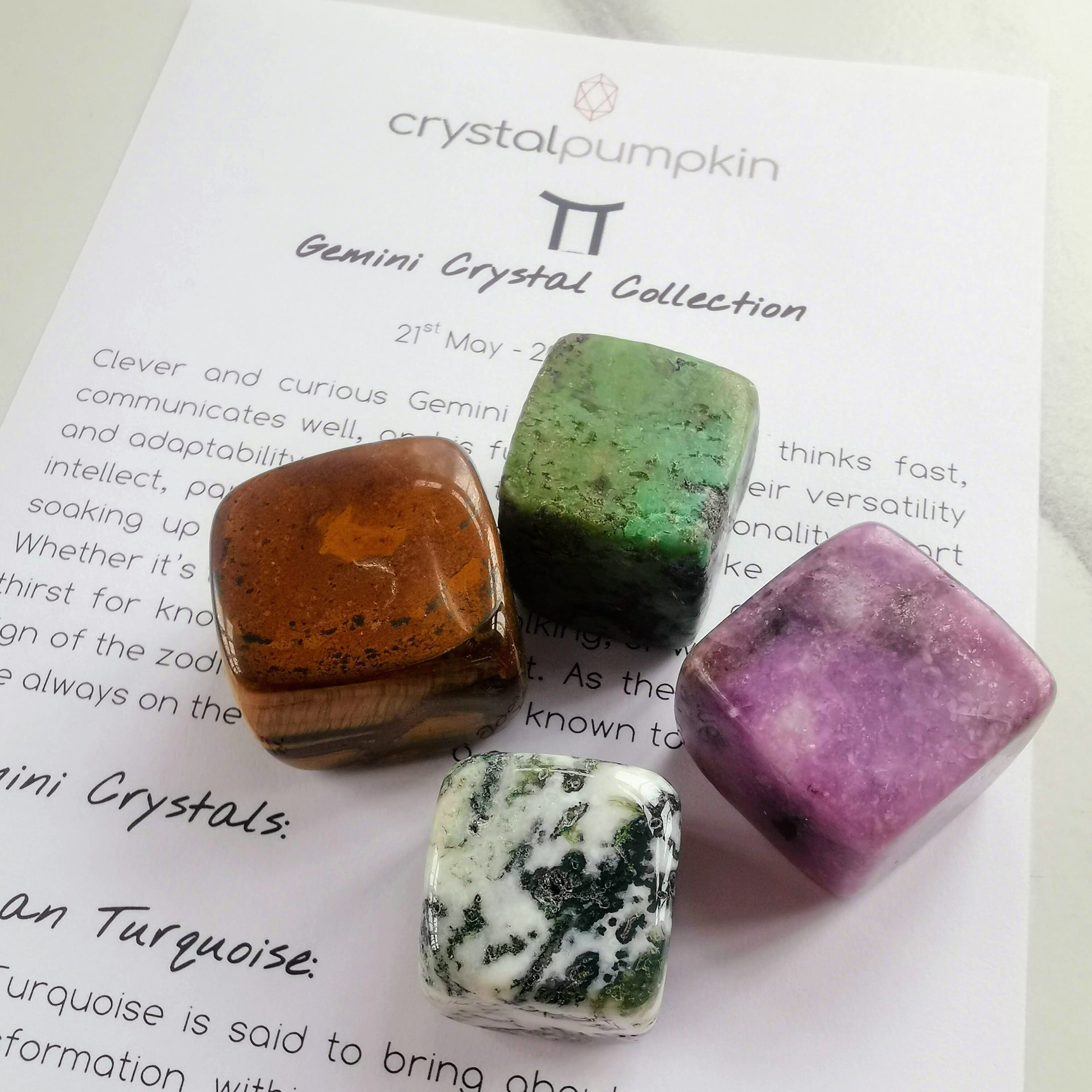 Gemini Crystal Set Zodiac Star Sign - Gemstone Set for Geminis ...