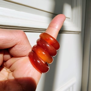Carnelian Ring Gemstone Ring. Healing Gemstone Ring. Crystal Gemstone Red carnelian agate Ring Stone Ring