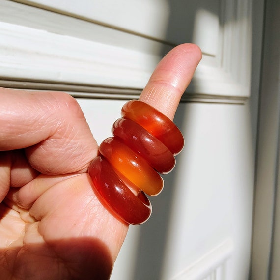 Red Carnelian Agate Ring: Handmade Gemstone Healing Crystal - Etsy UK