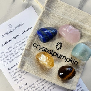 Birthday Crystal Collection; Crystal set for birthday gift - Happy birthday for Men and Women. Birthday present Gemstone gift set
