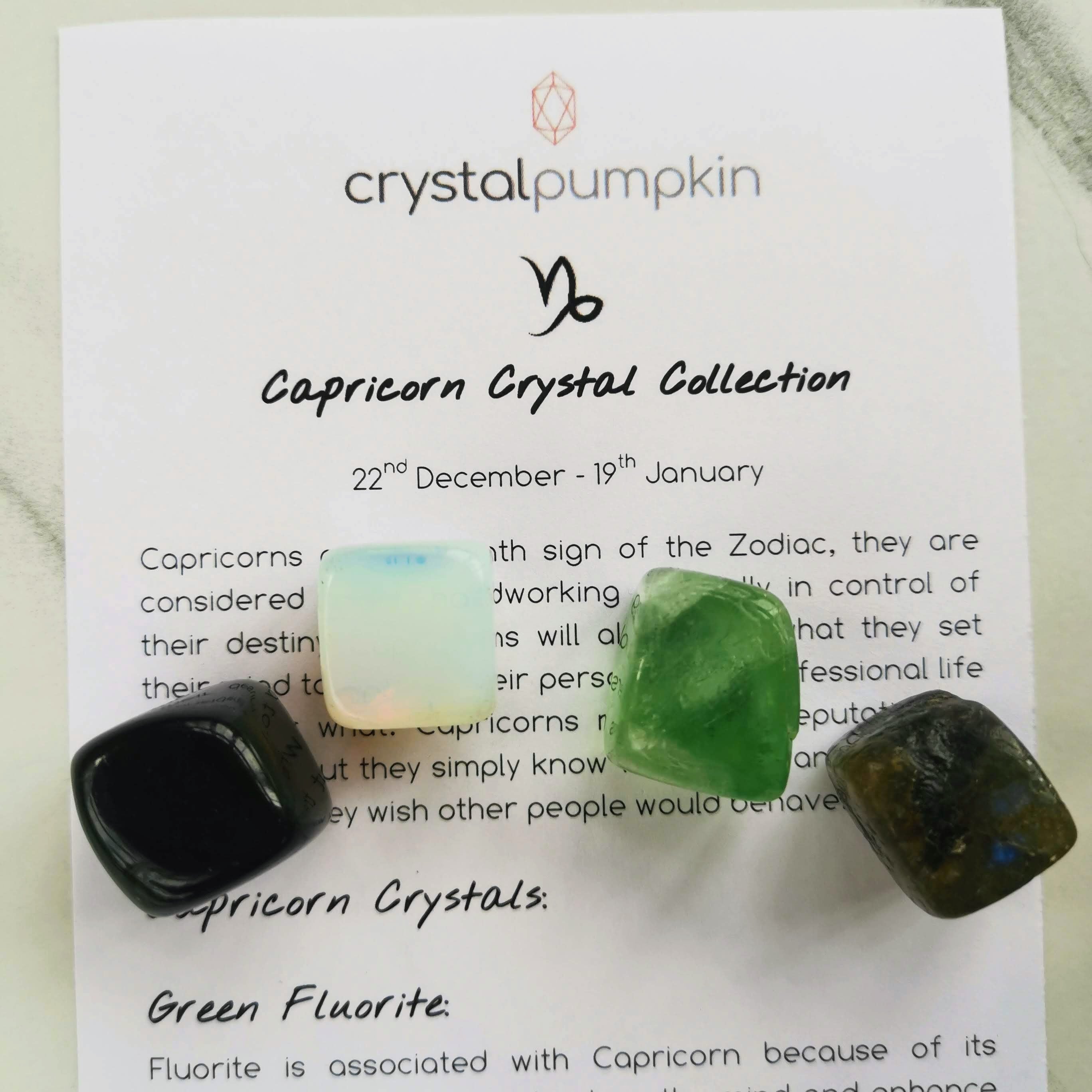 Capricorn Crystal Set Zodiac Star Sign Gemstone Set for Capricorn