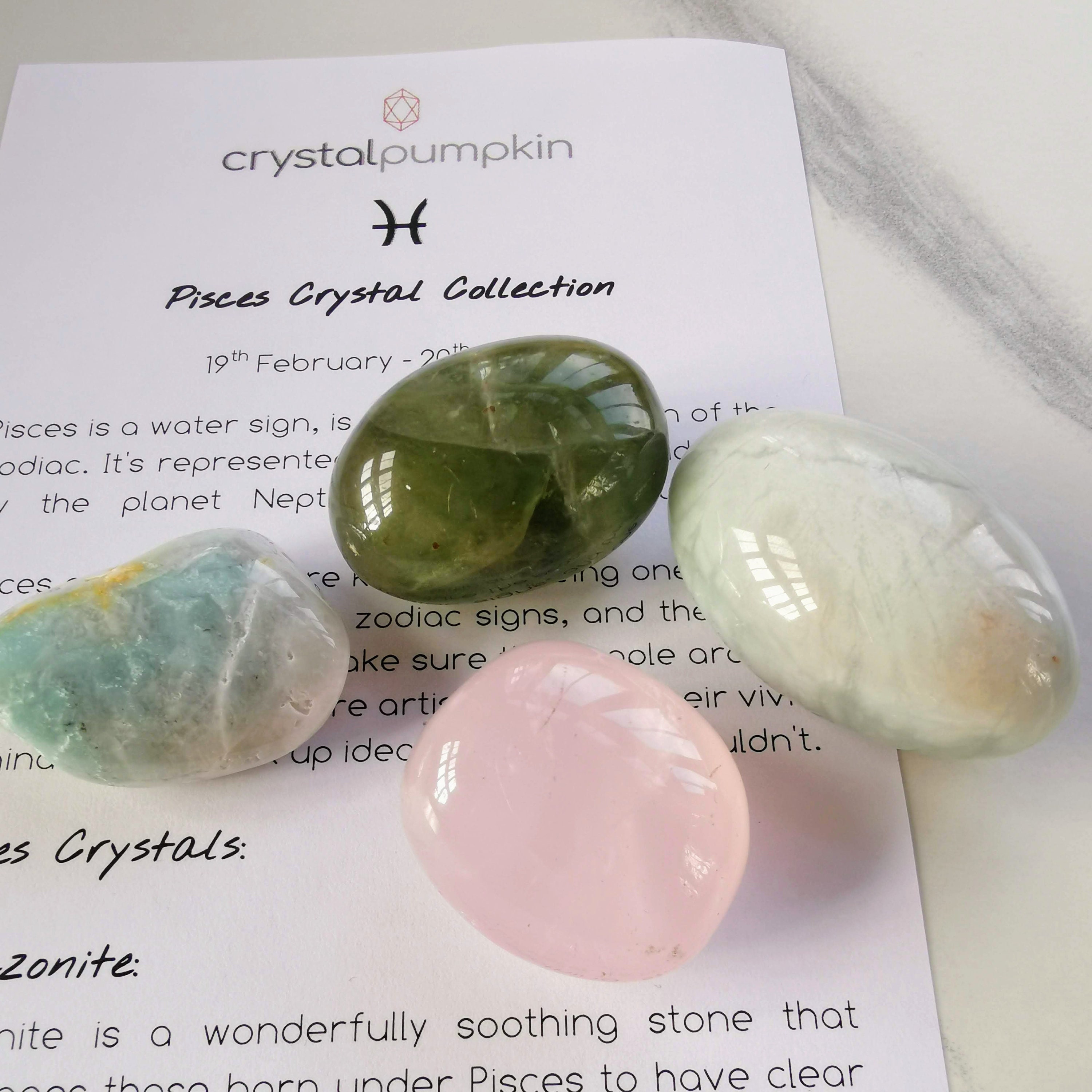 Pisces Crystal Set Zodiac Star Sign - Gemstone Set for Pisceans- Pisces ...