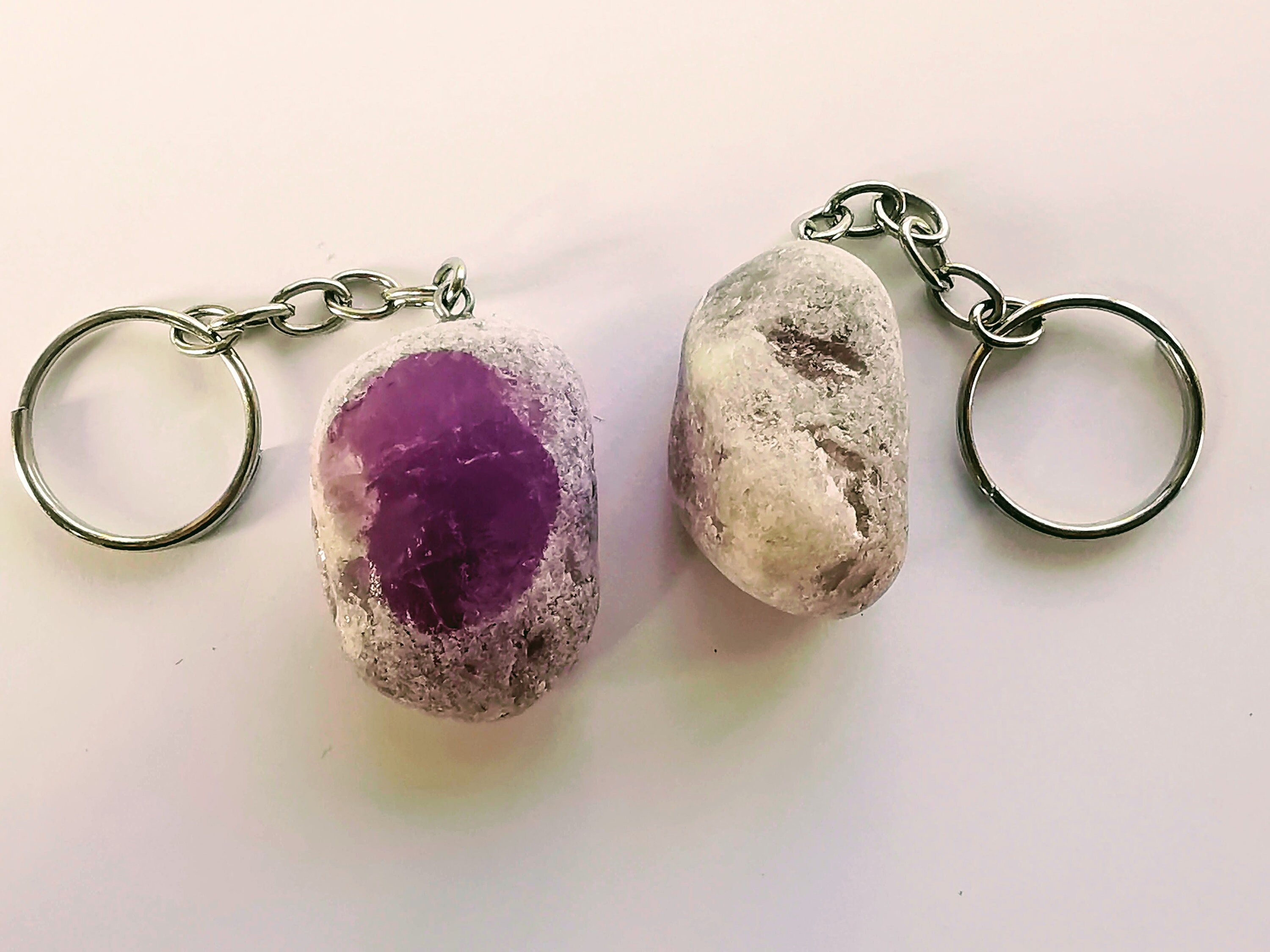 Amethyst Key Ring Dragons Egg Keyring. Healing Crystal Keyring. Gemstone Key ring. Keychain