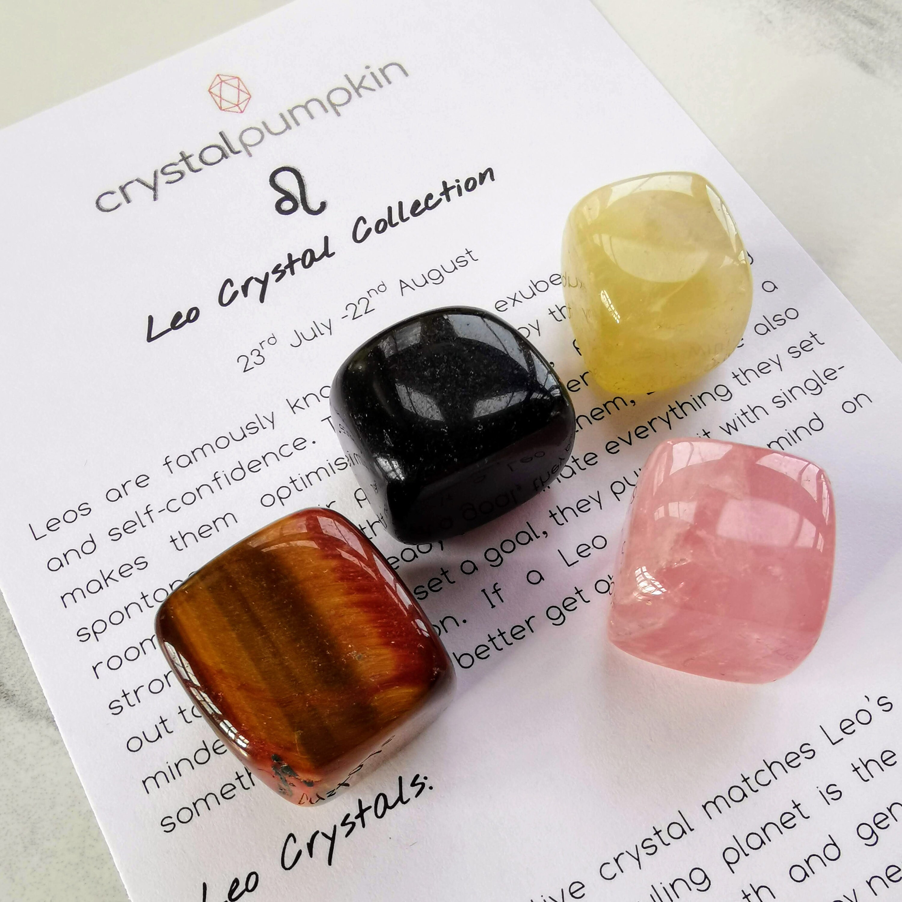 Leo Crystal Set Zodiac Star Sign Gemstone Set for Leo Birthstones