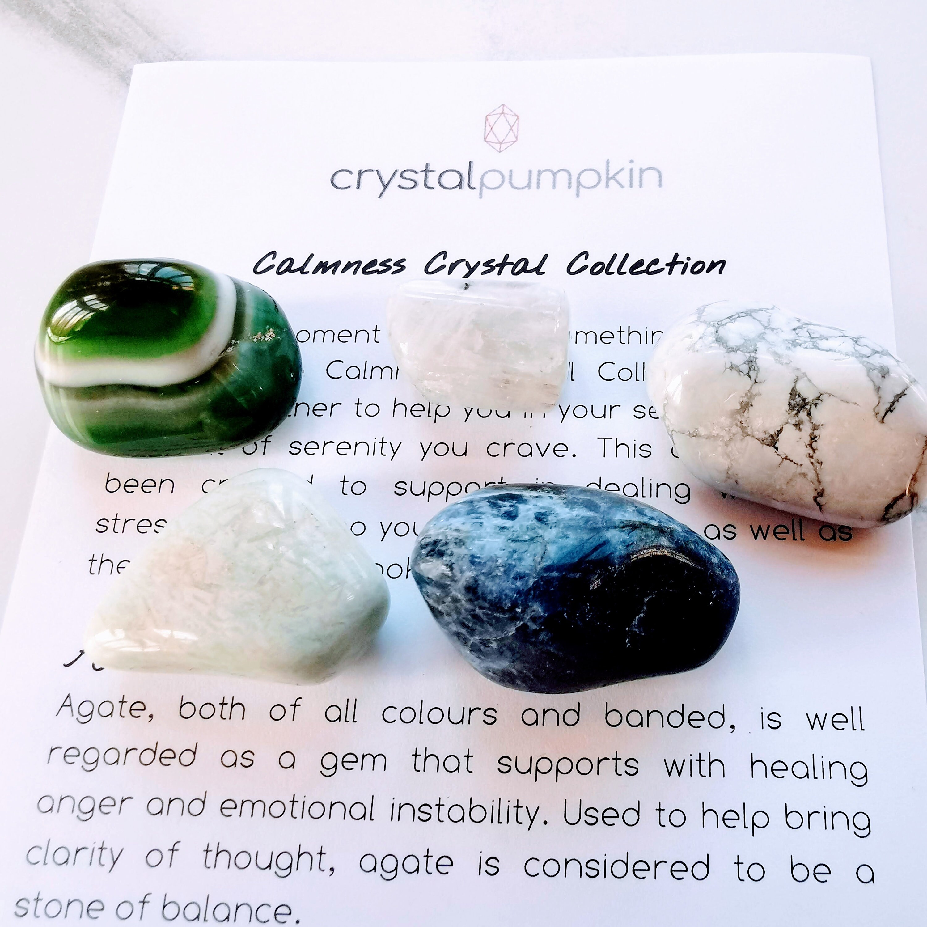 Calmness Crystal Collection, Crystals for help providing calm and
