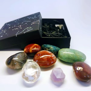 Chakrakristall ädelstensset: Meditation, Reiki Healing presentask