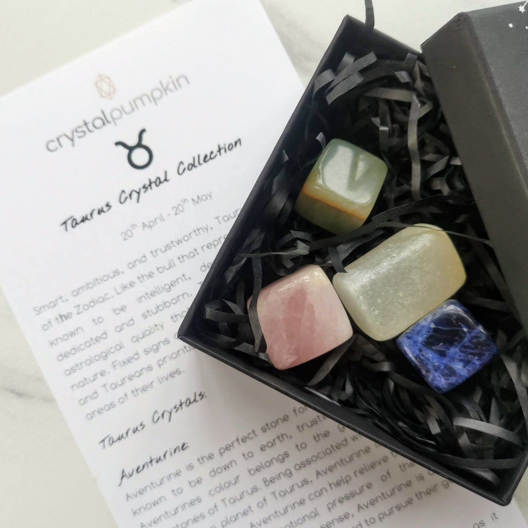 Taurus Crystal Set Zodiac Star Sign - Gemstone Set for Taurians ...