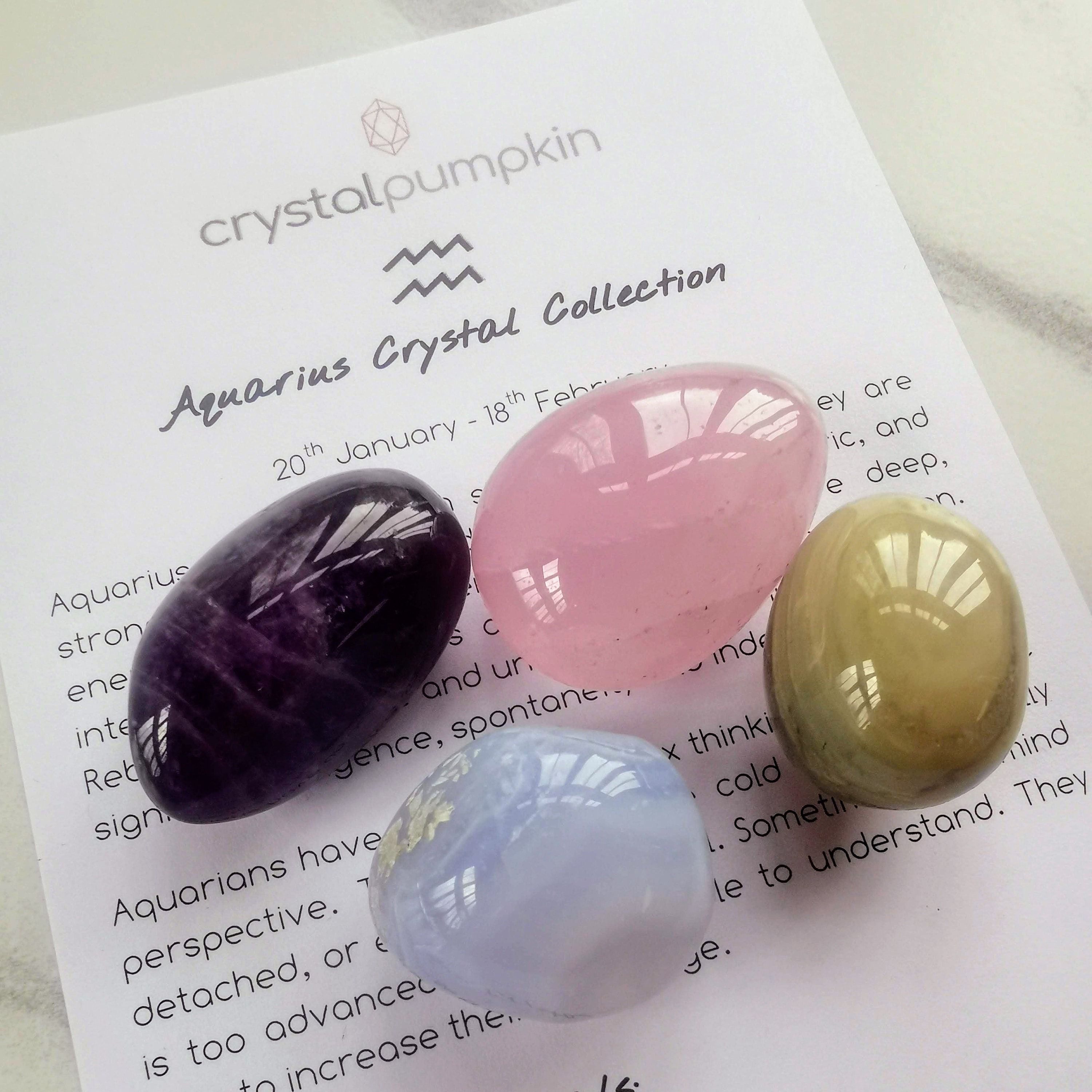 Aquarius Crystal Set Zodiac Star Sign Gemstone Set for Aquarians