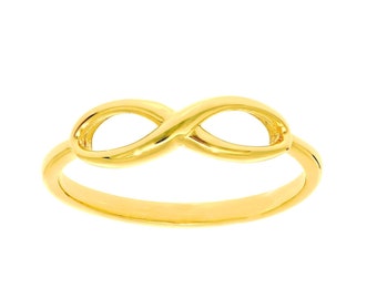 14k Solid Gold Infinity Ring, High Polished Promise Ring, Women's ring, infinity band, real gold promise ring, gift for her, women's ring,